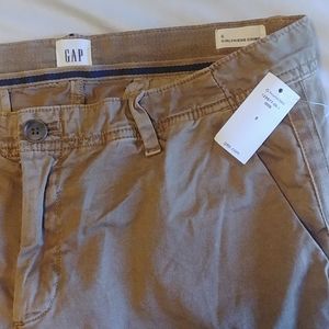 Gap Twill Stripe Girlfriend Chino Khaki